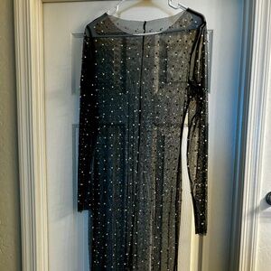 Black Sheer Pearl Dress